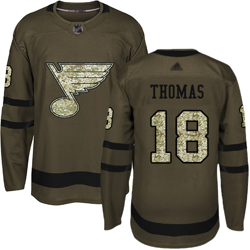 St. Louis Blues #18 Robert Thomas Green Salute to Service Stitched NHL Jersey