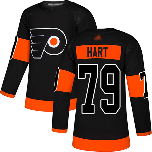 Philadelphia Flyers #79 Carter Hart Black Alternate Stitched NHL Jersey