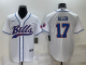 Men's Buffalo Bills #17 Josh Allen White Stitched Baseball Cool Base Jersey