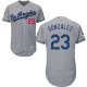 Los Angeles Dodgers #23 Adrian Gonzalez Grey Flexbase Collection 2017 World Series Bound Stitched MLB Jersey