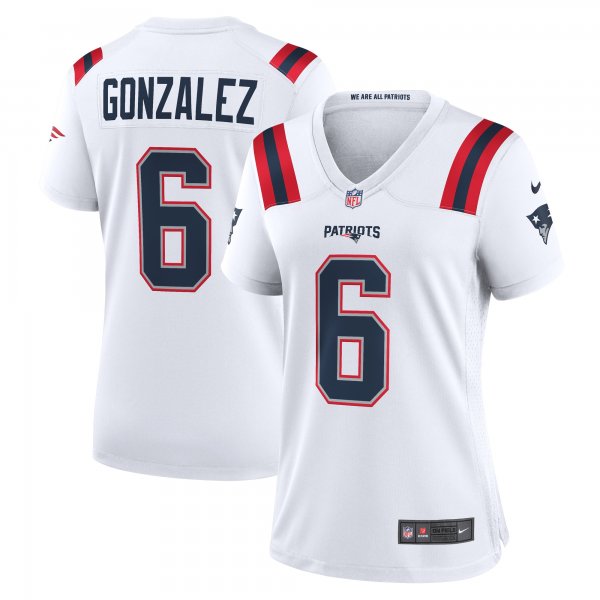 Women's New England Patriots Christian Gonzalez Nike  White  Game Jersey