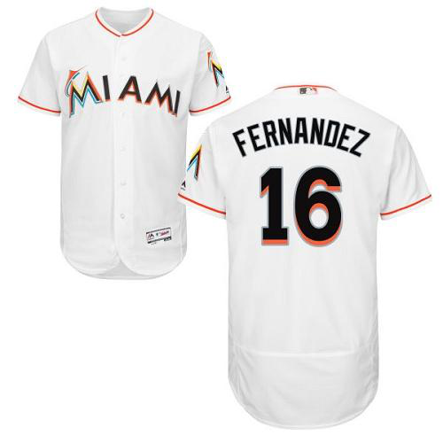 Miami Marlins #16 Jose Fernandez White Flexbase Collection Stitched MLB Jersey