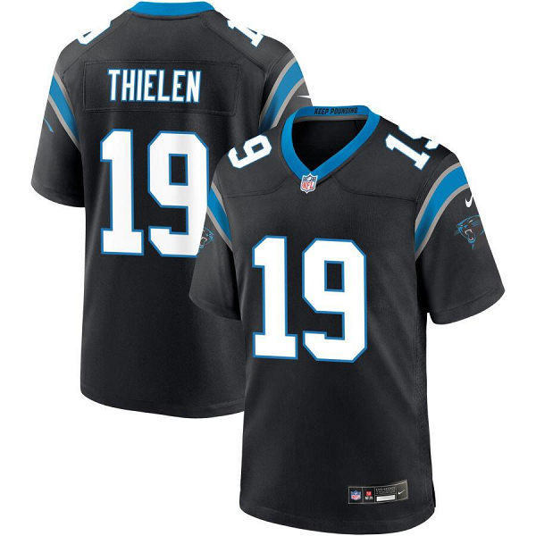 Men's Carolina Panthers #19 Adam Thielen Nike Black Custom Limited NFL Jersey