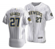 Men's Milwaukee Brewers #27 Willy Adames White MLB Flex Base Jersey