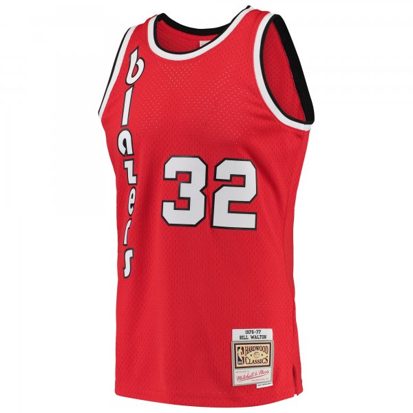 Men's Portland Trail Blazers Bill Walton Mitchell & Ness Red 1976/77 Hardwood Classics Swingman Jersey