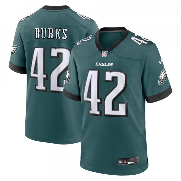 Men's Philadelphia Eagles Oren Burks Nike Midnight Green  Game Jersey