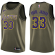 Nike Men's Los Angeles Lakers #33 Kareem Abdul-Jabbar Green Salute to Service Swingman NBA Jersey