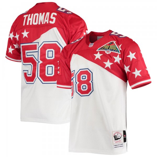 Men's AFC Derrick Thomas Mitchell & Ness White/Red 1995 Pro Bowl Jersey