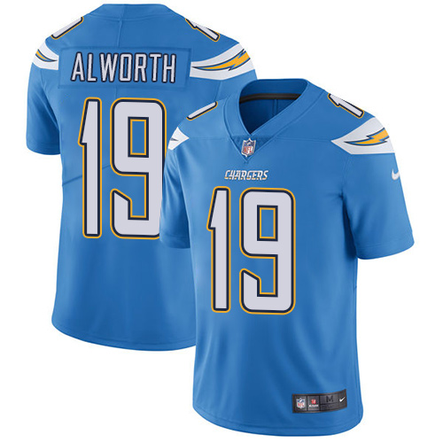 Men's Nike Los Angeles Chargers #19 Lance Alworth Electric Blue Alternate Stitched NFL Vapor Untouchable Limited Jersey