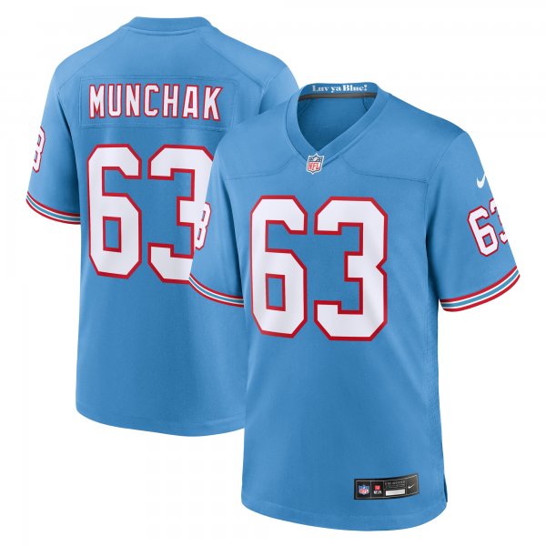 Men's Tennessee Titans Mike Munchak Nike Light Blue Oilers Throwback Retired Player Game Jersey