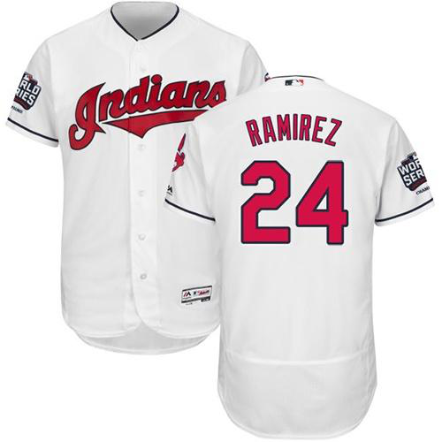 Cleveland Indians #24 Manny Ramirez White Flexbase Collection 2016 World Series Bound Stitched MLB Jersey