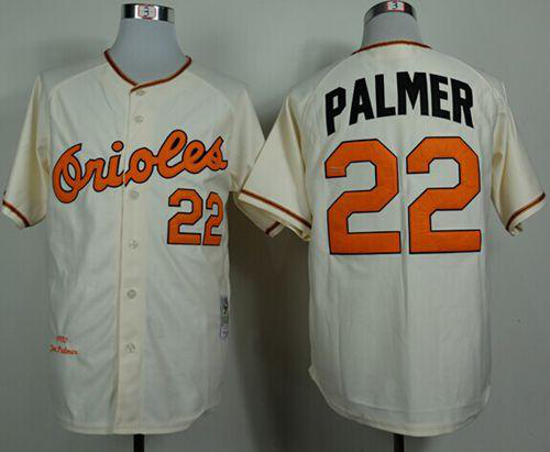 Mitchell And Ness 1989 Baltimore Orioles #22 Jim Palmer Cream Throwback Stitched MLB Jersey