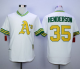 Men's Mitchell And Ness Oakland Athletics #35 Rickey Henderson White Cool Base Stitched MLB Jersey