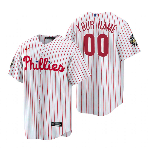 Philadelphia Phillies Custom White 2022 World Series Cool Base Jersey