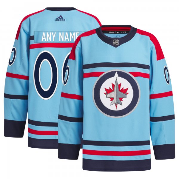 Men's Winnipeg Jets  adidas Light Blue  Anniversary Primegreen Custom Jersey