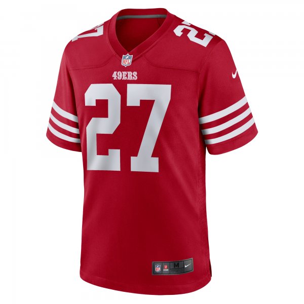 Men's San Francisco 49ers Ji'Ayir Brown Nike Scarlet Team Game Jersey