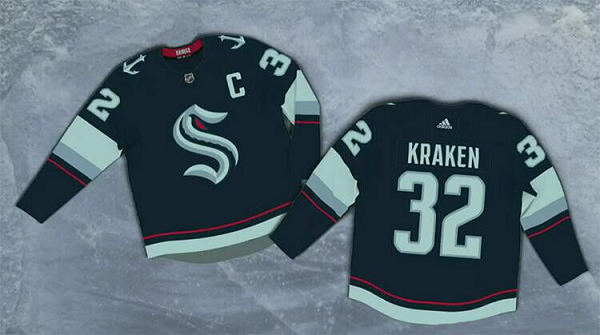 Men's Adidas Seattle Kraken Navy Home Jersey