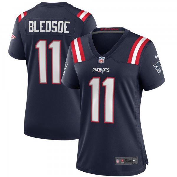 Women's New England Patriots Drew Bledsoe Nike Navy Game Retired Player Jersey