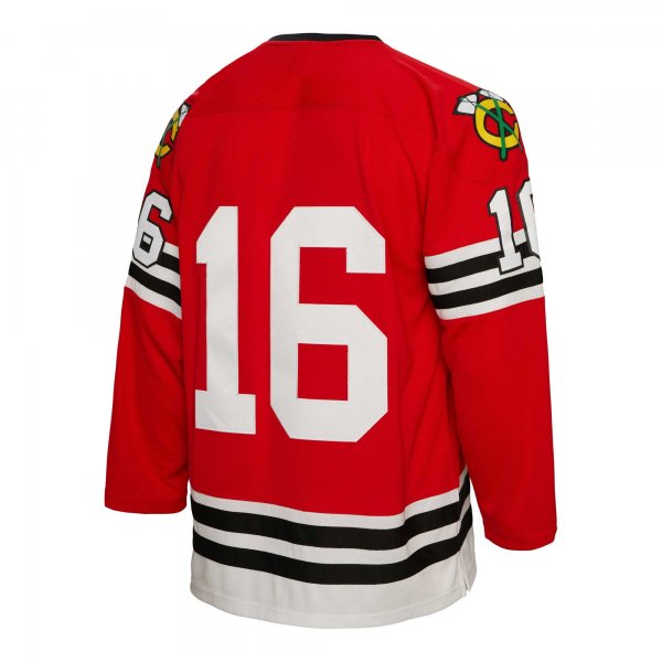 Men's Chicago Blackhawks Bobby Hull Mitchell & Ness Red  1960/61 Blue Line Player Jersey