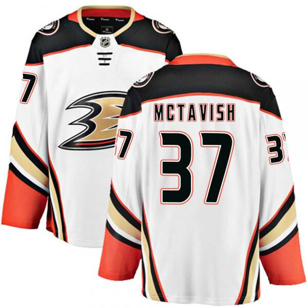 Men's Anaheim Ducks #37 Mason McTavish Breakaway White Fanatics Branded Away NHL Jersey