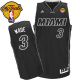 Men's Revolution 30 Miami Heat #3 Dwyane Wade Black/White Finals Patch Stitched NBA Jersey