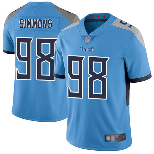 Tennessee Titans #98 Jeffery Simmons Light Blue Alternate Men's Stitched NFL Vapor Untouchable Limited Jersey