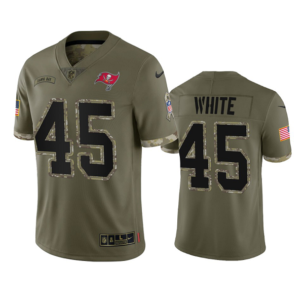 Tampa Bay Buccaneers Devin White Olive 2022 Salute To Service Jersey #45