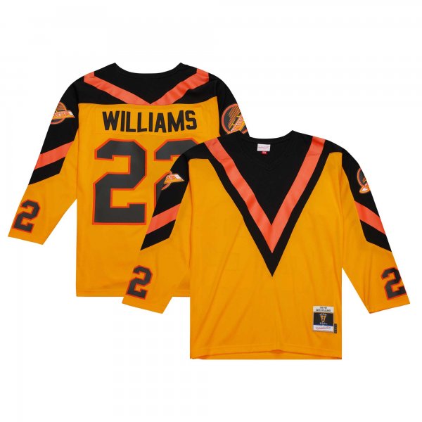 Men's Vancouver Canucks Dave Williams Mitchell & Ness Yellow Men's 1981/82 Blue Line Player Jersey