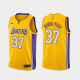 Men's NBA Los Angeles Lakers #37 Metta World Peace Icon Yellow Jersey