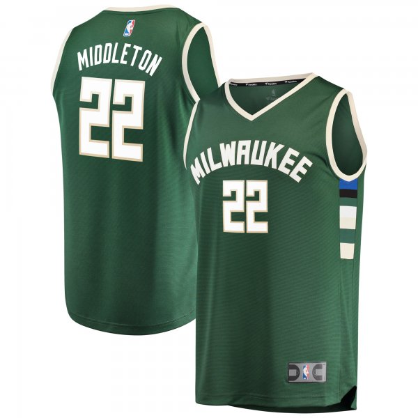 Youth Milwaukee Bucks Khris Middleton Fanatics Hunter Green Fast Break Player Jersey - Icon Edition