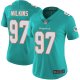 Miami Dolphins #97 Christian Wilkins Aqua Green Team Color Women's Stitched NFL Vapor Untouchable Limited Jersey