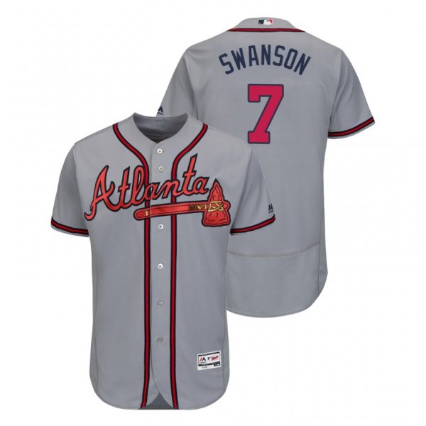 Men's Atlanta Braves Dansby Swanson Collection Road 2019 Flex Base MLB Jersey