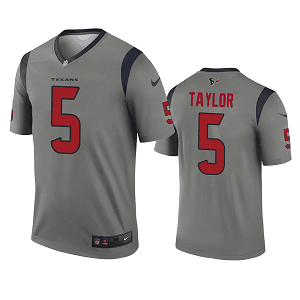 Men's Houston Texans #5 Tyrod Taylor Gray Inverted Legend Jersey