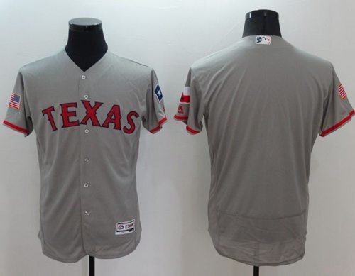 Texas Rangers Blank Grey Fashion Stars And Stripes Flexbase Stitched MLB Jersey