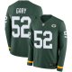 Green Bay Packers #52 Rashan Gary Green Team Color Men's Stitched Nike NFL Limited Therma Long Sleeve Jersey