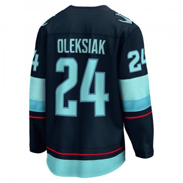 Men's Seattle Kraken Jamie Oleksiak Fanatics Deep Sea Blue Home Breakaway Player Jersey