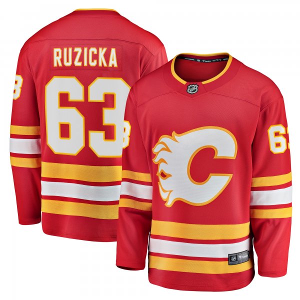 Men's Calgary Flames Adam Ruzicka Fanatics Red Home Breakaway Player Jersey