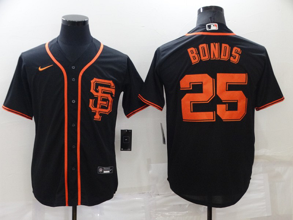 Men's Nike San Francisco Giants #25 Barry Bonds Black Alternate 2020 Cool Base MLB Stitched Jersey