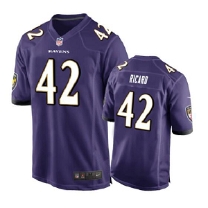 Men's Baltimore Ravens #42 Patrick Ricard Purple Nike Game Jersey