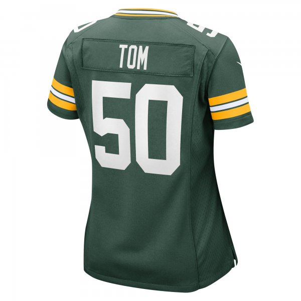 Women's Green Bay Packers Zach Tom Nike Green Player Game Jersey