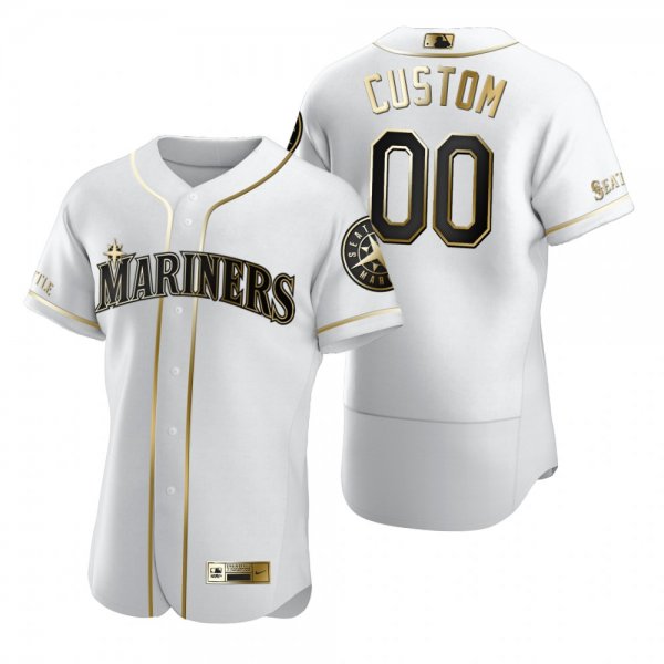 Seattle Mariners Custom Men's Nike White Golden Edition Jersey