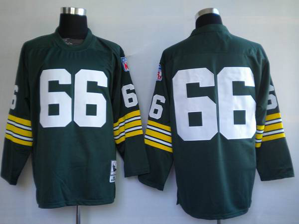 Mitchell And Ness Green Bay Packers #66 Ray Nitschke Green Stitched Throwback NFL Jersey