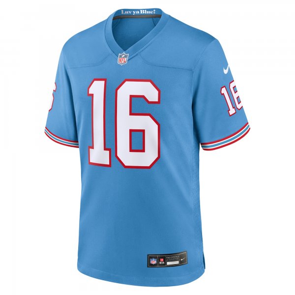 Men's Tennessee Titans Treylon Burks Nike Light Blue Oilers Throwback Alternate Game Player Jersey