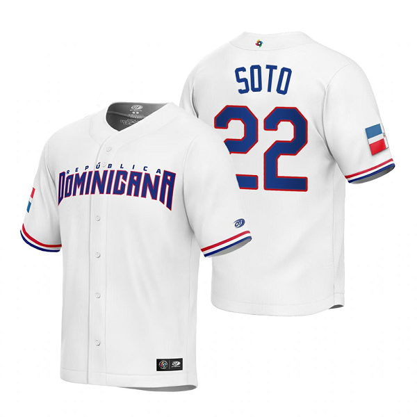 Dominican Republic Baseball Juan Soto White 2023 World Baseball Classic Replica Jersey