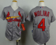 St. Louis Cardinals #4 Yadier Molina Grey Cool Base Stitched Youth MLB Jersey