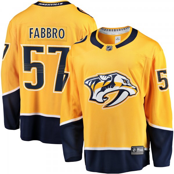 Men's Nashville Predators Dante Fabbro Fanatics Gold Replica Player Jersey