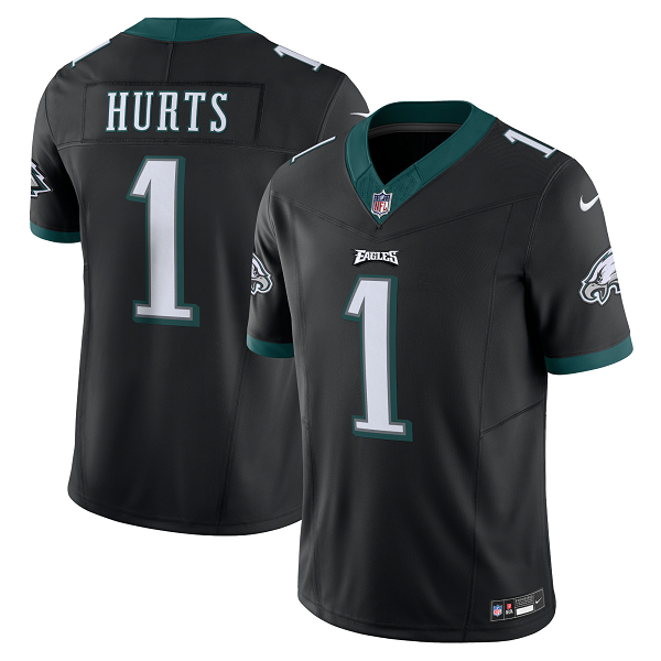 Men's Philadelphia Eagles #1 Jalen Hurts Nike Black Vapor F.U.S.E. Limited NFL Jersey