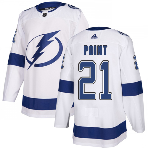 Women's Adidas Tampa Bay Lightning #21 Brayden Point White Road Stitched NHL Jersey