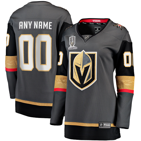 Women's Vegas Golden Knights Fanatics Branded Black 2023 Stanley Cup Champions Alternate Breakaway Custom Jersey