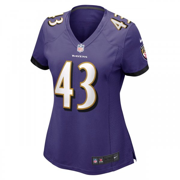 Women's Baltimore Ravens Justice Hill Nike Purple Game Jersey